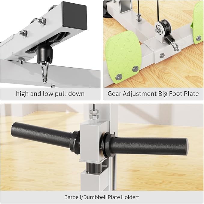 Power Cage Multi-Function Power Rack with Cable Crossover System,1800 LBS Capacity Squat Rack with Weight Bench,for Home Gym-StrideForce Fitness