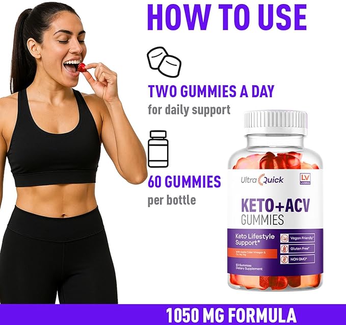 (3 Pack) Ultra Quick Keto ACV Gummies Weight Loss, Ultra Quick Keto ACV Gummies, UltraQuick Keto ACV Gummies, UltraQuick Keto Plus ACV Support Gummies, Ultra Quick Weight Loss Gummies for 3 Months-StrideForce Fitness