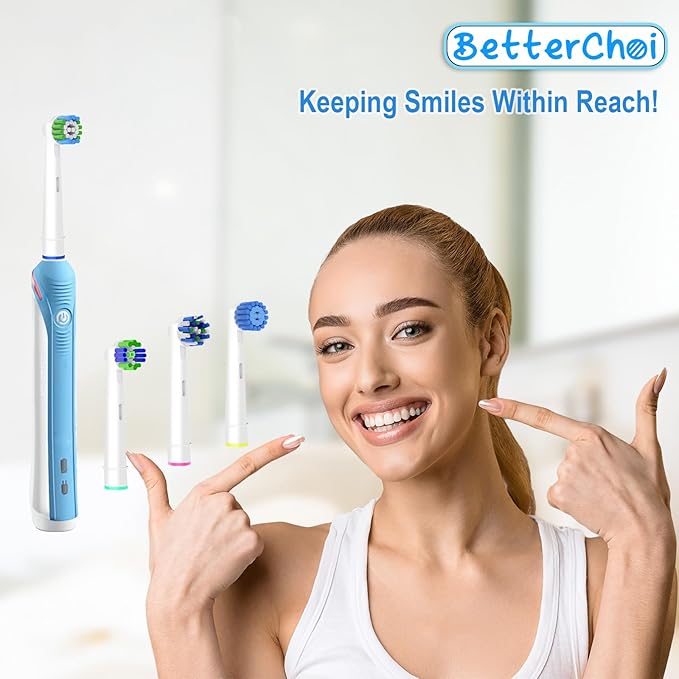 16pcs Replacement Brush Heads Compatible with Oral B Electric Toothbrushes. Pack of 4 Precision Clean,4 Cross Clean,4 3D Whitening Clean and 4 Sensitive Clean