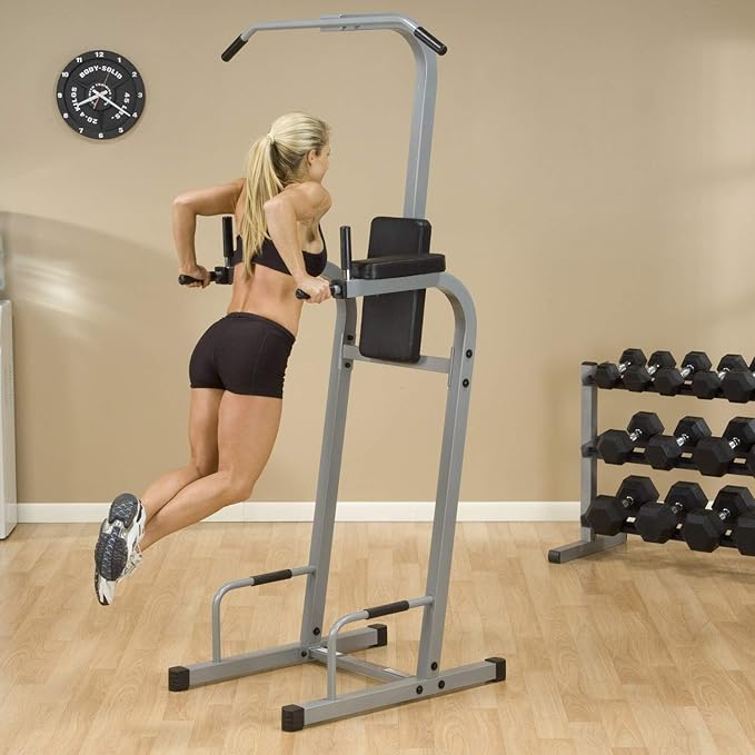Body-Solid (PVKC83X) Multi-Function Pull Up & Dip Station with Vertical Knee Raise, Chin-Up Bar Stand, and Strength Training Dip Stands-StrideForce Fitness