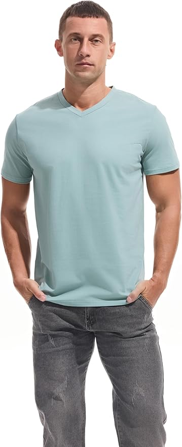 VEIISAR Premium V Neck T Shirts for Men - Modern Fitted Tees Vneck Undershirts-StrideForce Fitness