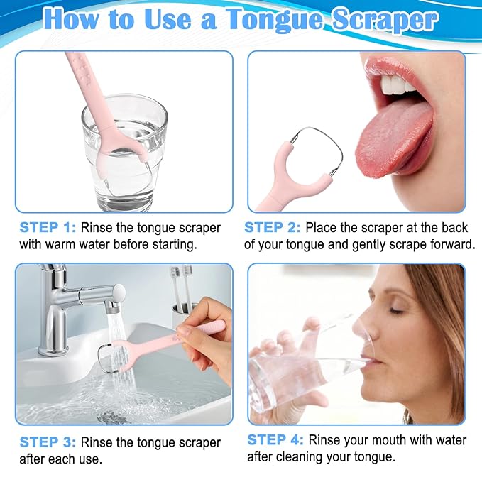 3 Pack Colorful Metal Tongue Scraper for Adults Stainless Steel Tongue Cleaner Tongue Brush Gentle Stylish Tongue Scrapers for Bad Breath Oral Hygiene Cleaning Tool