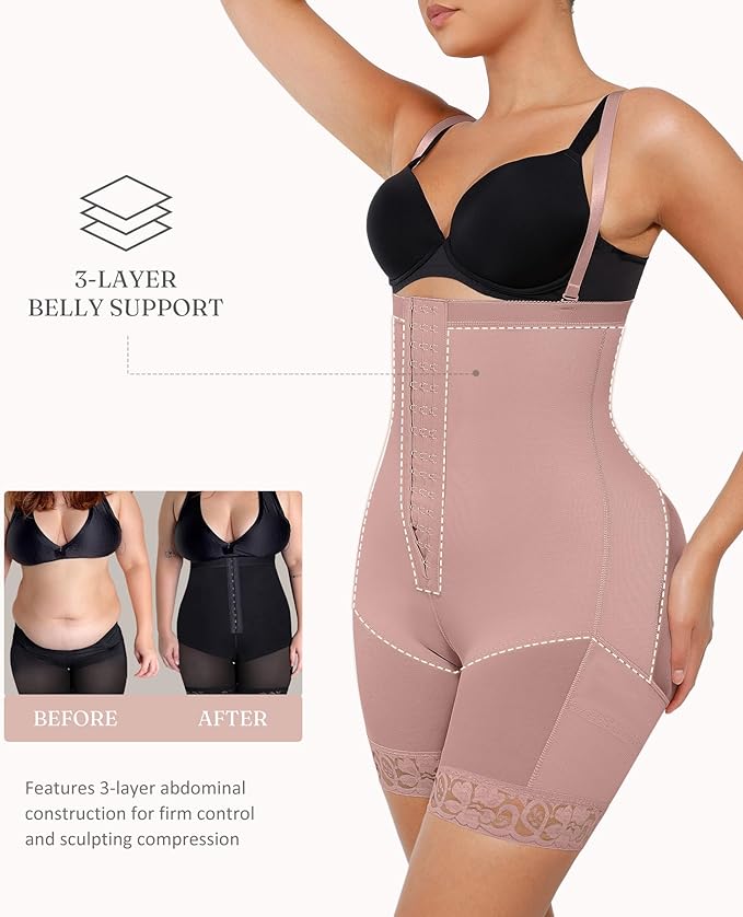 FeelinGirl Faja Body Shaper Tummy Control Shapewear for Women Butt Lifter Post Surgery Fajas Postparto Para Mujer-StrideForce Fitness