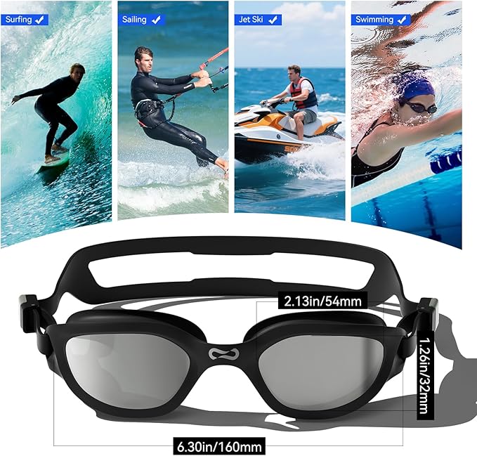 COPOZZ Swim Goggles Adult Women, Swimming Goggles for Women & Men, Anti-Fog No Leaking UV Protection for Adult-StrideForce Fitness