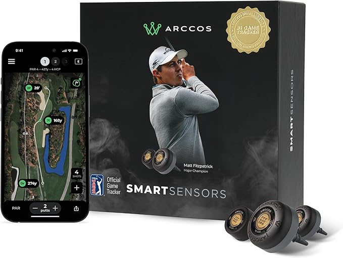 Arccos Smart Sensors: Automatic Golf Game Tracking System, A.I. Powered GPS Rangefinder & Smart Club Distances-StrideForce Fitness