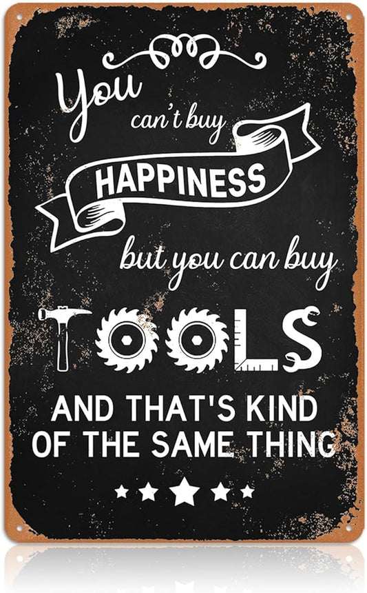 Garage Signs for Men Mechanic Shop Decor Funny Tool Rule Metal Tin Signs for Dad Garage Gifts Grandpa Workshop Wall Decor 8x12 Inch-StrideForce Fitness