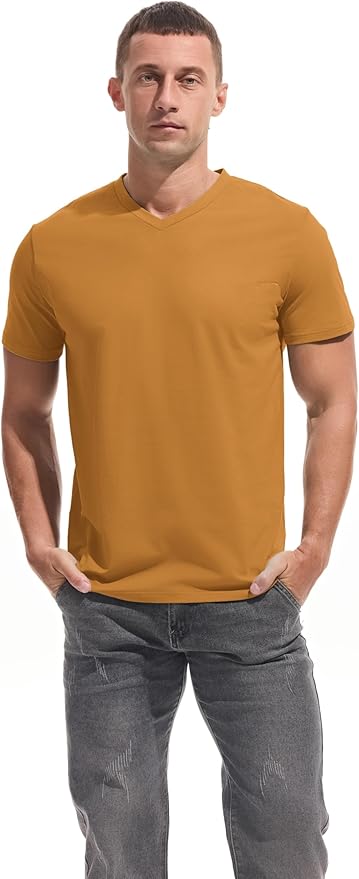 VEIISAR Premium V Neck T Shirts for Men - Modern Fitted Tees Vneck Undershirts-StrideForce Fitness