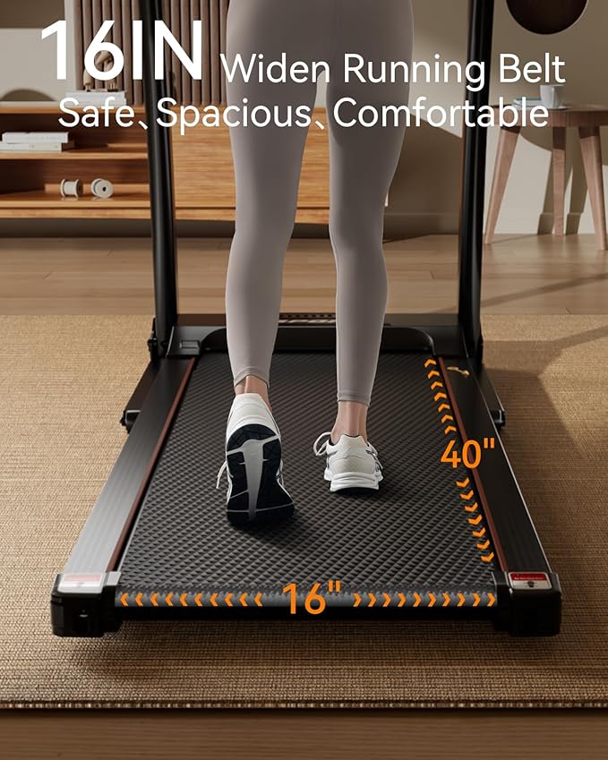 Treadmill for Home, 3.0HP Folding Treadmill with Incline, 300 lbs Capacity, Bluetooth & Heart Rate Sensor, Space-Saving Design-StrideForce Fitness