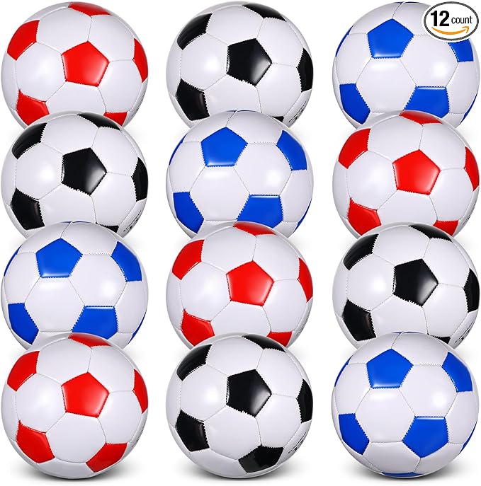 Libima 12 Pcs Soccer Balls with Pump Official Size 3/4/5 Soccer Ball Bulk for Child Adult School Sport Training Practice Christmas Operation-StrideForce Fitness
