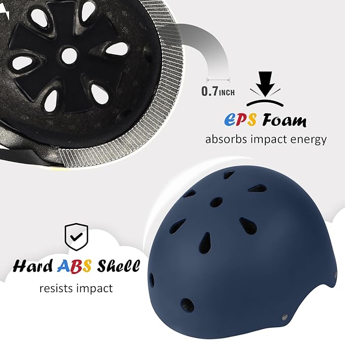 Kids Bike Helmet, Adjustable and Multi-Sport, from Toddler to Youth, 3 Sizes-StrideForce Fitness