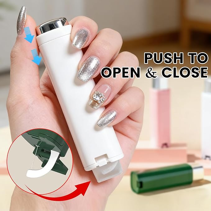 Portable Floss Dispenser with 100 Pcs Dental Floss, 2026 New Dental Floss Dispenser Dental Floss Picks Case, Refillable Automatic Travel Floss Pick Organizer Pocket Floss Boxes (3 Pcs Mix Color)