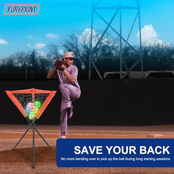 7'×7'Baseball Softball Practice Net-Batting Catching Pitching Training Equipment Set Portable Batting Tee Ball Holder Caddy-Baseball Softball Coach Pack.Great for All Skill Levels-StrideForce Fitness