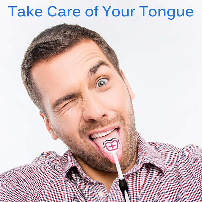 Tongue Brush, Tongue Scraper, Tongue Cleaner, Tongue Scraper Brush, Tongue Cleaner Brush, Tongue Brushes Helps Fight Bad Breath, 3 Tongue Scrapers, 3 Pack (Black & Blue & Green)