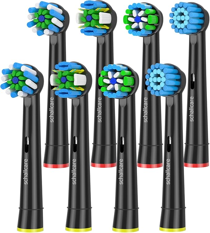 Replacement Toothbrush Heads Compatible with Braun Oral b 7000/Pro 1000/9600/ 5000/3000/8000/Genius and Smart Electric Toothbrush (black-8pcs)