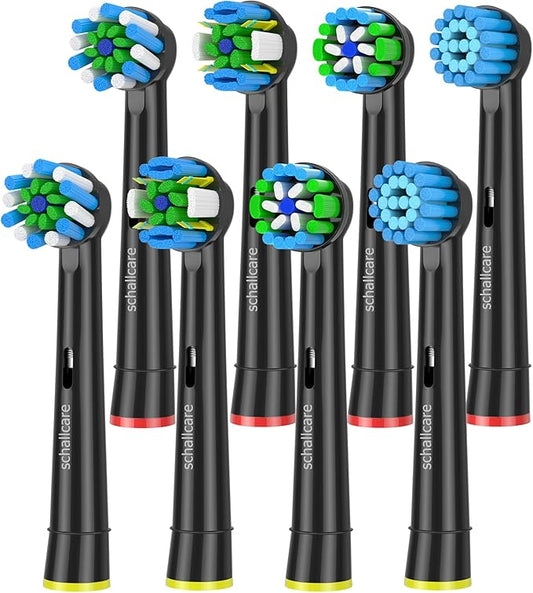 Replacement Toothbrush Heads Compatible with Braun Oral b 7000/Pro 1000/9600/ 5000/3000/8000/Genius and Smart Electric Toothbrush (black-8pcs)
