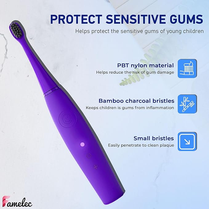 10Pcs for Burst Toothbrush Heads Kids, Fit for Burst Kids Electric Toothbrush, Ultra Soft Bristles for Deep Clean Perfect for Toothbrush Heads Purple & Green with Toothbrush Covers