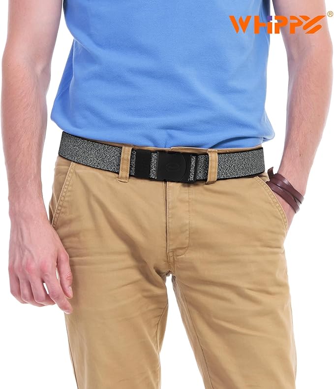 WHIPPY Mens Elastic Stretch Belt Unisex Adventure Web Belt for Women Men with Non-Metal Buckle Adjustable Belts-StrideForce Fitness