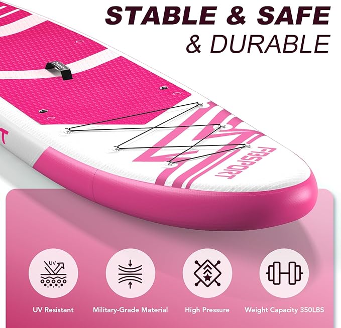 FBSPORT 11' Premium Stand Up Paddle Board, Yoga Board with Durable SUP Accessories & Carry Bag | Wide Stance, Surf Control, Non-Slip Deck, Leash, Paddle and Pump for Youth & Adult-StrideForce Fitness