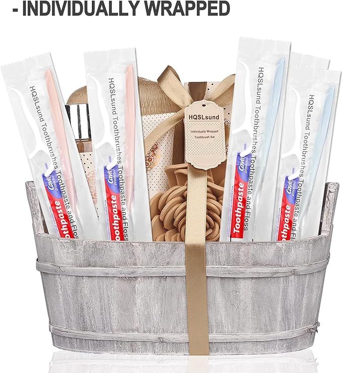 30pcs Disposable Toothbrushes with Toothpaste Floss Individually Wrapped, 2 Color Disposable Toothbrush, 10g Toothpaste, Floss Pick, Bulk Toothbrush Kit for Homeless,Airbnb,Hotel