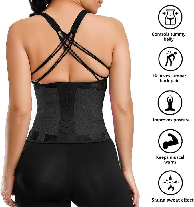 VENUZOR Waist Trainer Belt for Women - Waist Cincher Trimmer - Slimming Body Shaper Belt - Sport Girdle Belt (UP Graded)-StrideForce Fitness