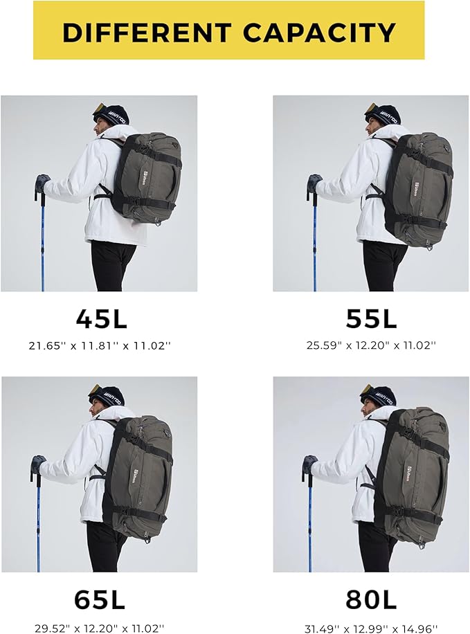 Ubon Large Duffel Bag Weekender Bags with Shoe Compartments 4-Way Sports Gym Backpack with Padded Straps Camping Traveling Duffle Bag-StrideForce Fitness