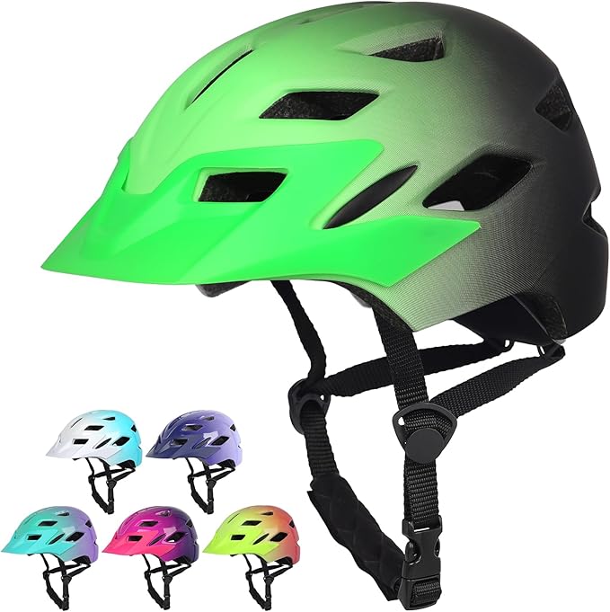 Kids Bike Helmet,Bavilk Kids Boys Girls Bike Helmets with LED Light Detachable Visor Children Youth Teen Multi-Sport for Skating Cycling Scooter Skateboard Adjustable & Lightweight 19.7"-22.4"-StrideForce Fitness