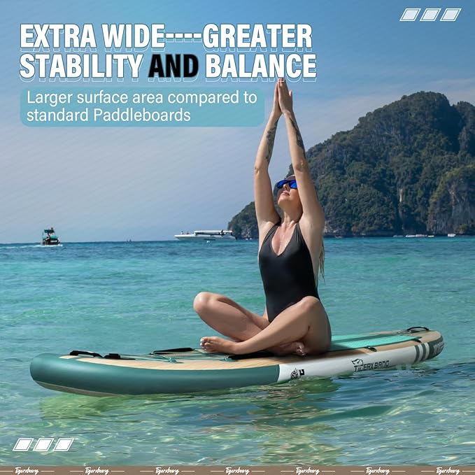 Paddle Board, 10.8' Stand Up Paddle Board with Premium Complete Inflatable SUP Accessories, Extra Wide Paddleboards for Adults & Kids-Pandora Collection-StrideForce Fitness