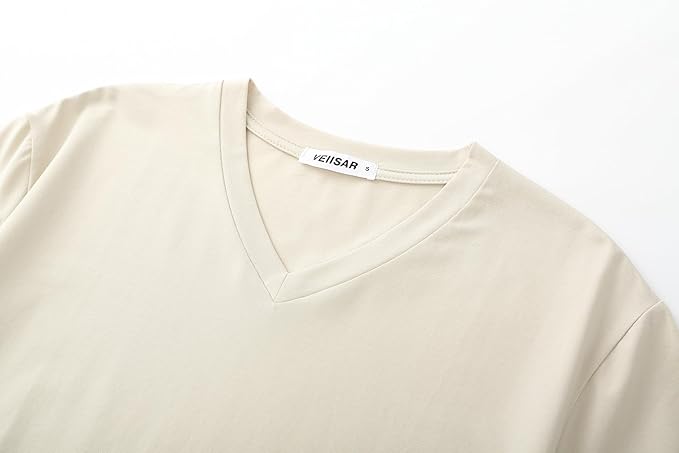 VEIISAR Premium V Neck T Shirts for Men - Modern Fitted Tees Vneck Undershirts-StrideForce Fitness
