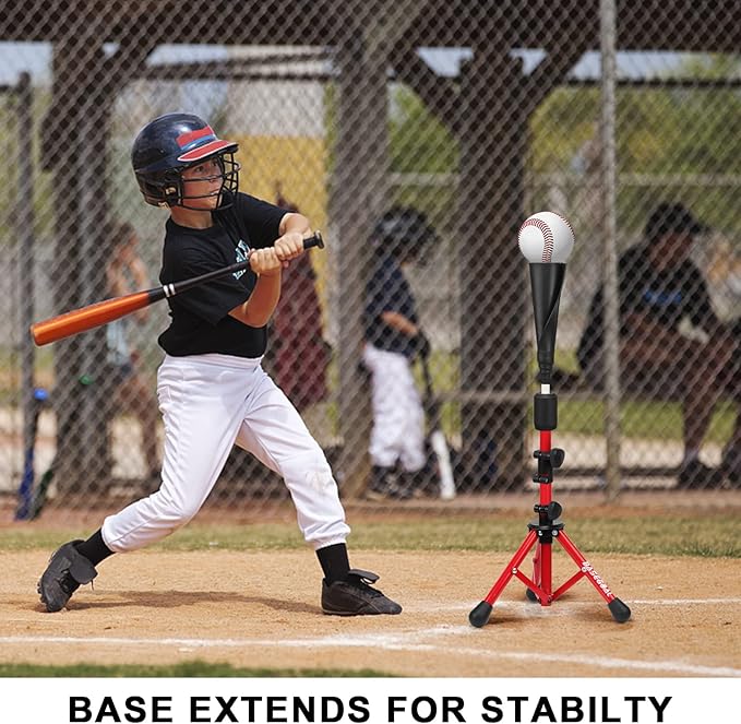 Baseball Tee for Kids,Batting Tee,Softball Tee,Youth Hitting Tee,Teeball Tee,Travel Tee,Easy Adjustable Height-StrideForce Fitness