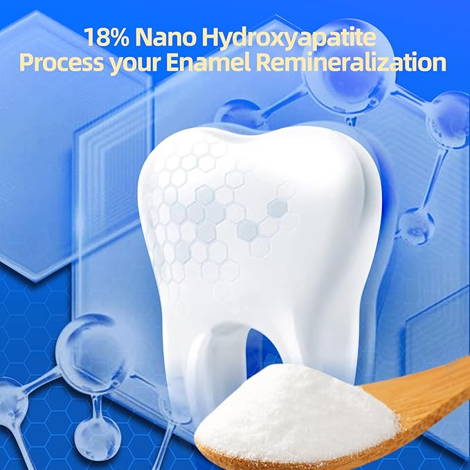 7X Turbo Whitening 18% Nano Hydroxyapatite Bee Wasp Venom Toothpaste for Remineralizing Enamel Repair,Sensitive Relief,Anti-Gingivitis,Anti-Cavity,Anti-Plaque -150 MIN Fresh Breath