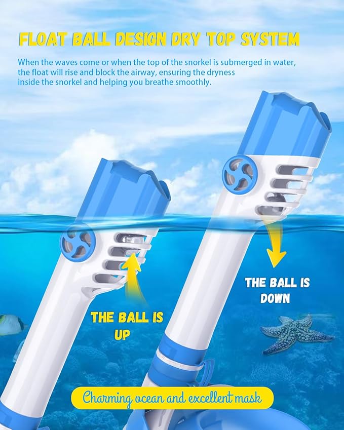 W WSTOO Kids Full Face Snorkel Masks,Suitable for Beginners Dry Top Snorkeling Gear,Can Your Mouth or Nose to Breathe,180 Degrees Panoramic View,Anti-Fog Anti-Leak,Summer Travel and Vacationing Gifts-StrideForce Fitness