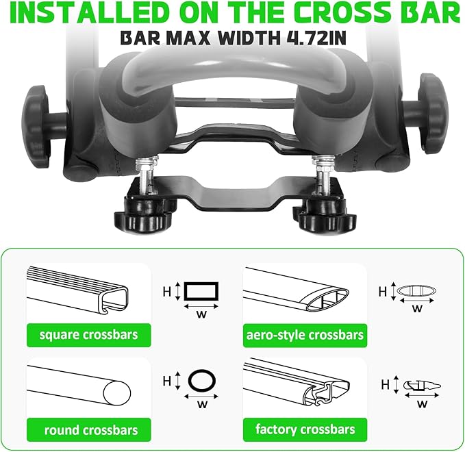 Folding Kayak Roof Rack Premium J-Bar for Canoe Carrier SUP Paddle Surfboard Mount on Car SUV and Truck Crossbar (2 Pairs)-StrideForce Fitness