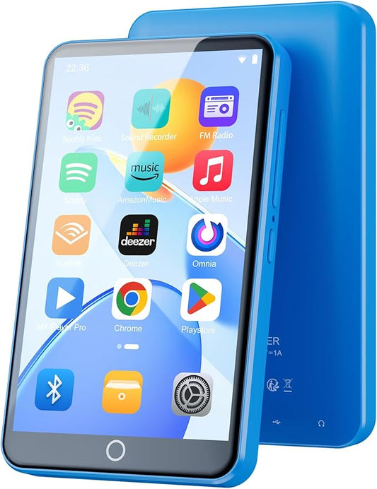 80GB MP3 Player with Bluetooth WiFi, 4" MP3 Players with Spotify, 2000mAh MP4 Player with Touch Screen, Android Music Player with Spotify Kids, Audible, Amazon Music, Play Store-StrideForce Fitness