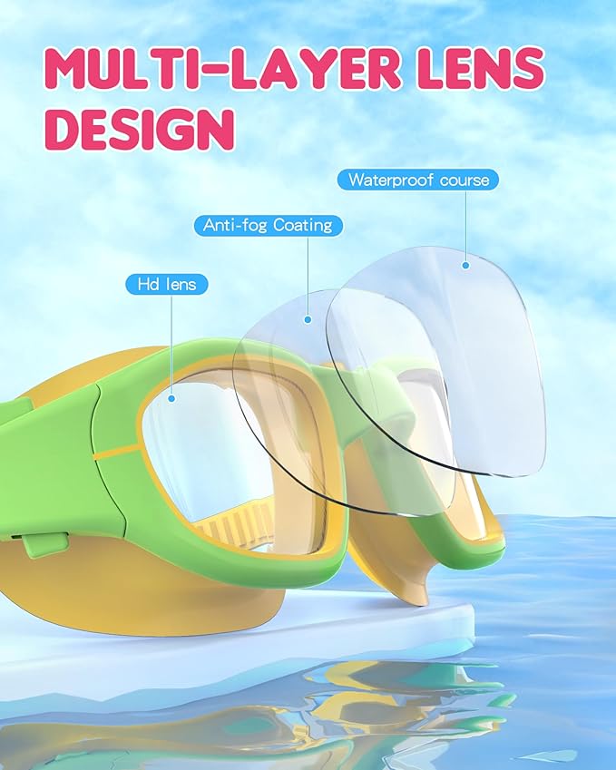 Kids Swim Goggles,Swimming Goggles for Kids 6-14, Anti-Fog UV Protection Pool Glasses for Boys Girls-StrideForce Fitness