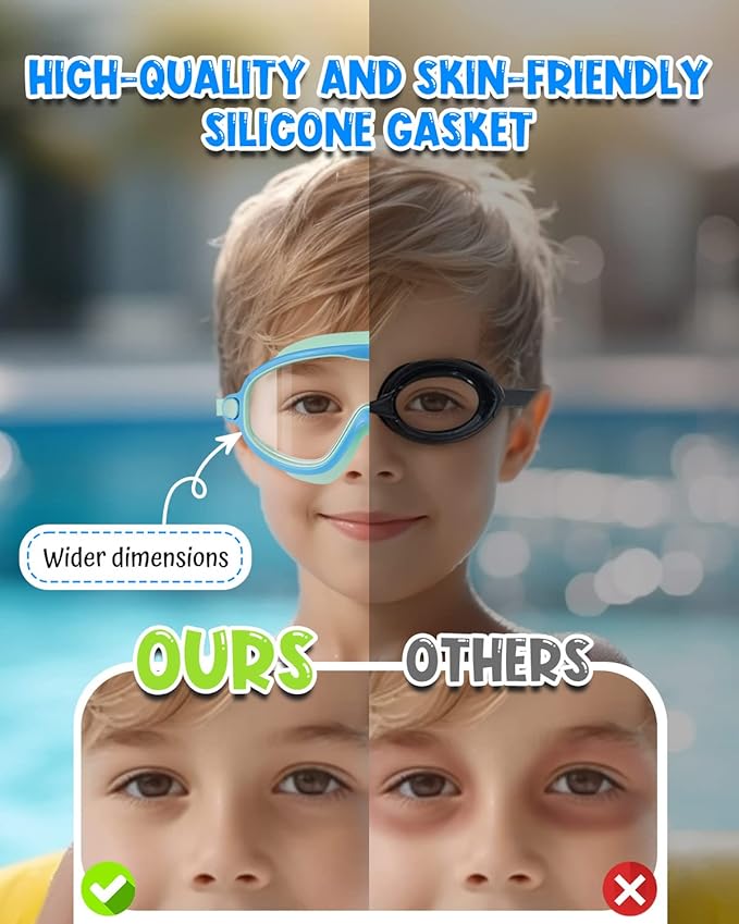 Rantizon Swim Goggles 2 Pack, Wide View Anti Fog&UV Swimming Goggles for Audlt, No Leaking Swim Glasses for Men Women Kids-StrideForce Fitness