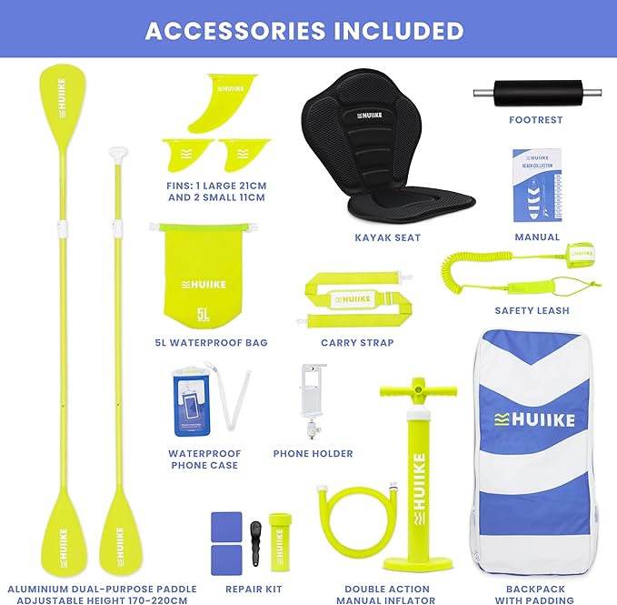 Inflatable Paddle Board for Adults with Accessories Included, Oar, Fins, Pump. Stand Up Paddleboard Great Stability and Resistance. 10’ x 33" x 5.9", Maximum Load 286 lb-StrideForce Fitness