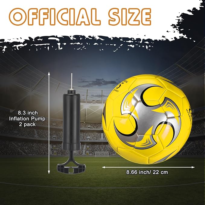12 Pcs Soccer Balls for Teen Adult Bulk Deflated Soccer Ball with Pump Size 5 Indoor Outdoor Training Practice for School Sports Game Birthday Gifts Party Back to School-StrideForce Fitness