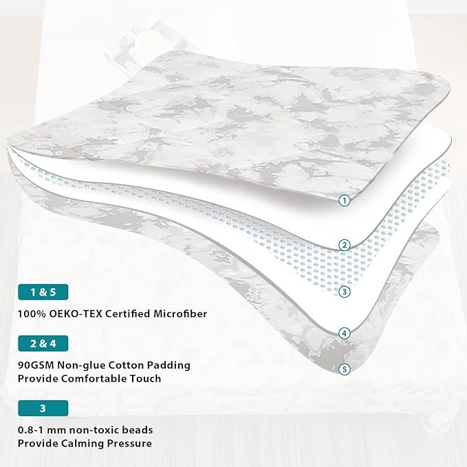 L'AGRATY Weighted Blanket - 48"x72" 20lbs Cooling Breathable Heavy Blanket with Glass Beads for Adult All-Season-StrideForce Fitness