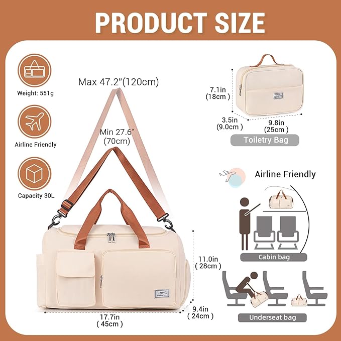 FIORETTO Women's Gym Duffle Bag with Shoes Compartment, 37L Capacity, Ideal for Travel, Gym, Sports, Duffel, Weekender-StrideForce Fitness