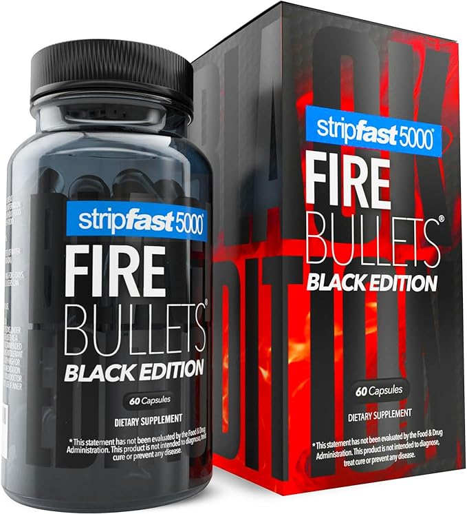 stripfast5000 Fire Bullets Black Edition Max Strength for Women and Men - Pack of 1-StrideForce Fitness