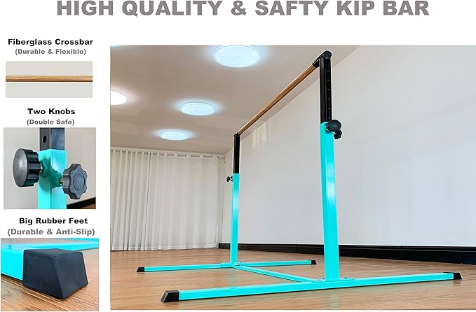 4FT/5FT Gymnastic Bar Set Gymnastics Horizontal Bar Gymnastics Kip Bar for Kids Home Use-StrideForce Fitness