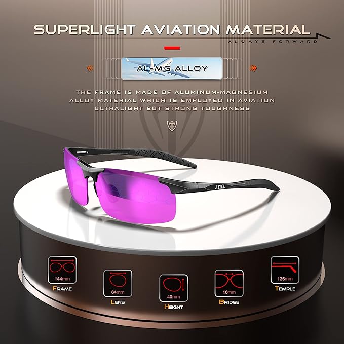 ATTCL Men's Sports Polarized Sunglasses Men for Driving running Fishing Golf - UV Protection Sun glasses Metal Frame-StrideForce Fitness