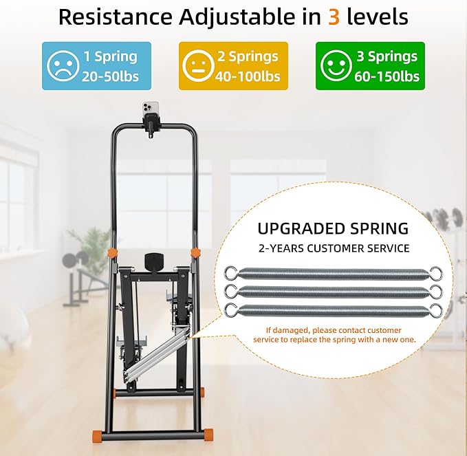 Stair Stepper with Adjustable Resistance for Home Cardio Workout,Upgraded Vertical Climber Machine Full-Body Workout,Compact Folding Exercise Climber, Adjustable Handlebar & Pedals-StrideForce Fitness