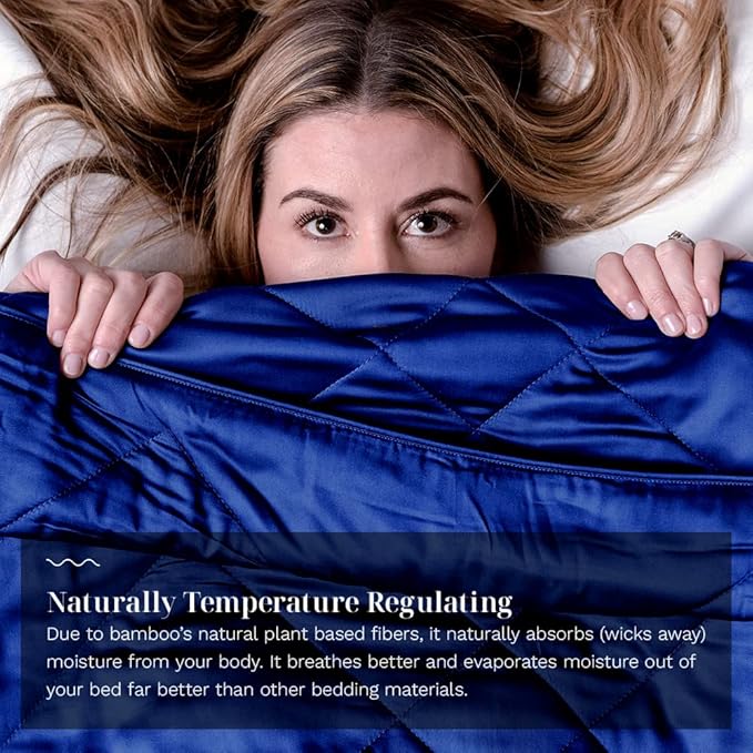 LUXOME Lightweight Blanket | 100% Rayon (Viscose) from Bamboo Fabric & Fill | King/Cal King - 98"x92" | Thermal-Regulating | Super Soft | Sapphire-StrideForce Fitness