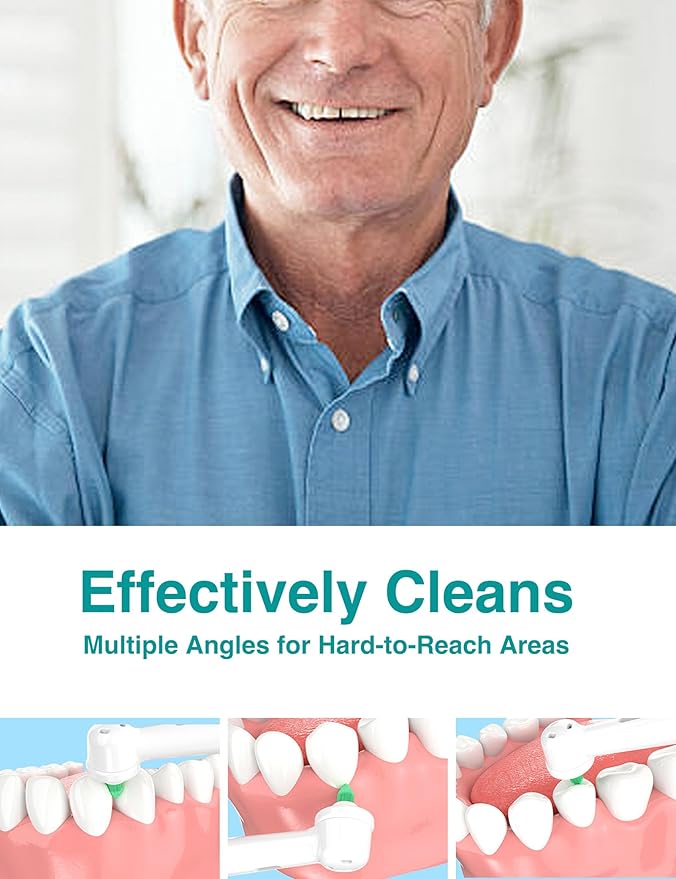 Interdental Replacement Toothbrush Heads for Oralb Electric Toothbrush Ortho and Power Tip Bristle Replacement Head - 2-Pack | Braces Brush Heads with Dupont Bristles | Interproximal Clean