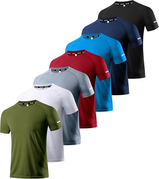 Boyzn 1, 3, 5 or 7 Pack Men's Workout Running Shirts, Dry Fit Moisture Wicking T-Shirt, Gym Athletic Short Sleeve Tee Shirts-StrideForce Fitness