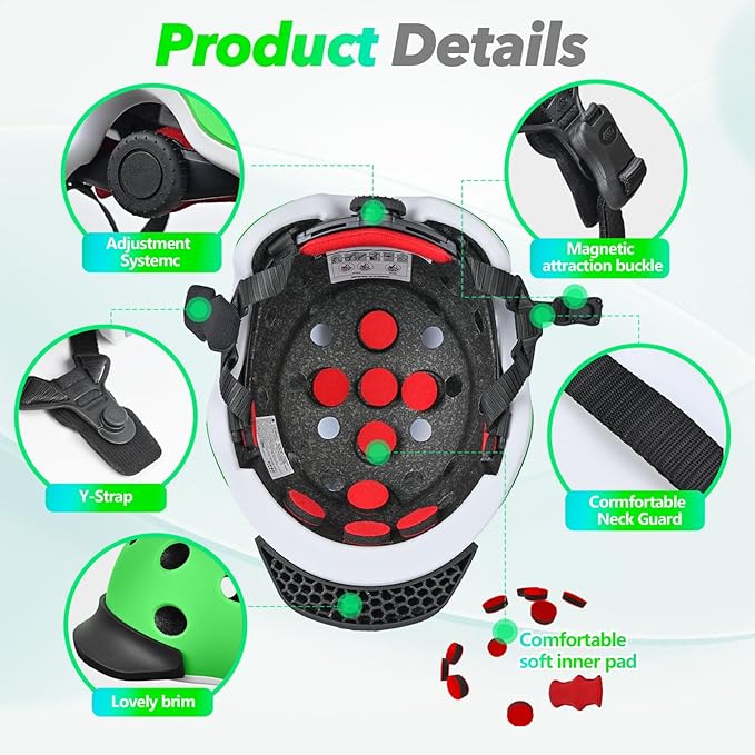 Kids Bike Helmet for 5-8-14 Kids Skateboard Helmet Boys Girls Child Youth Adjustable Lightweight Ventilation and Multi-Sports Scooter Cycling Roller Balance Bike-StrideForce Fitness