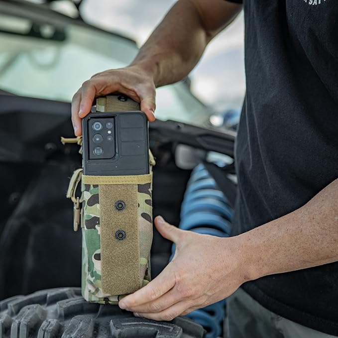 Iron Infidel Battle Bottle - 32 Oz Insulated Water Bottle with Straw Lid & Chug Cap, Stainless Steel Metal Tactical Flask With Rugged, Removable Sleeve for Keys & Phone or Wallet (OCP Camo 1 Liter)-StrideForce Fitness