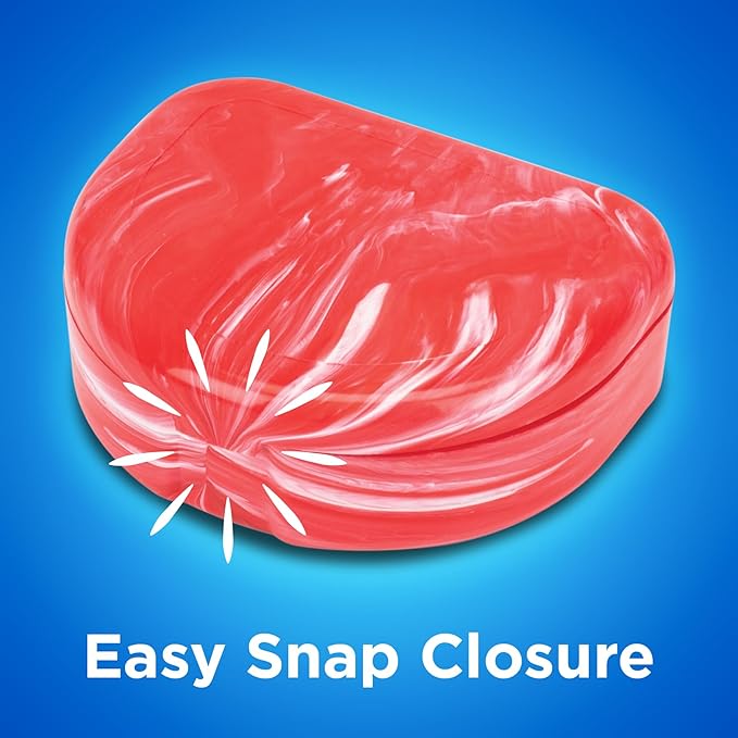 Practicon Marble Retainer Cases, Orthodontic Aligner Case, Mouth Guard Holder (3 Pack) (Red)