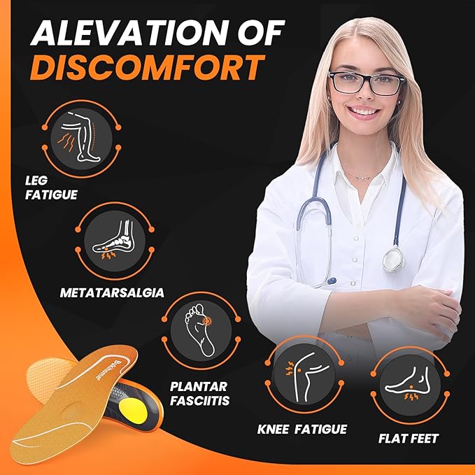 Bukihome Work Boot Insoles for Construction & Standing All Day - Heavy Duty Orthotic Shoe Inserts with Shock Absorption, Arch Support & Fatigue Reduction Durable Support Fits Work Boots -XL-StrideForce Fitness